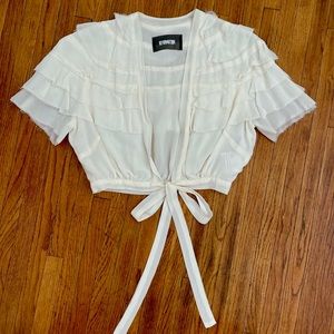 ON HOLD — Reformation Plunging Tie Front Cropped Top